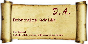 Dobrovics Adrián névjegykártya