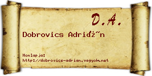 Dobrovics Adrián névjegykártya