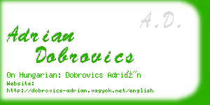 adrian dobrovics business card